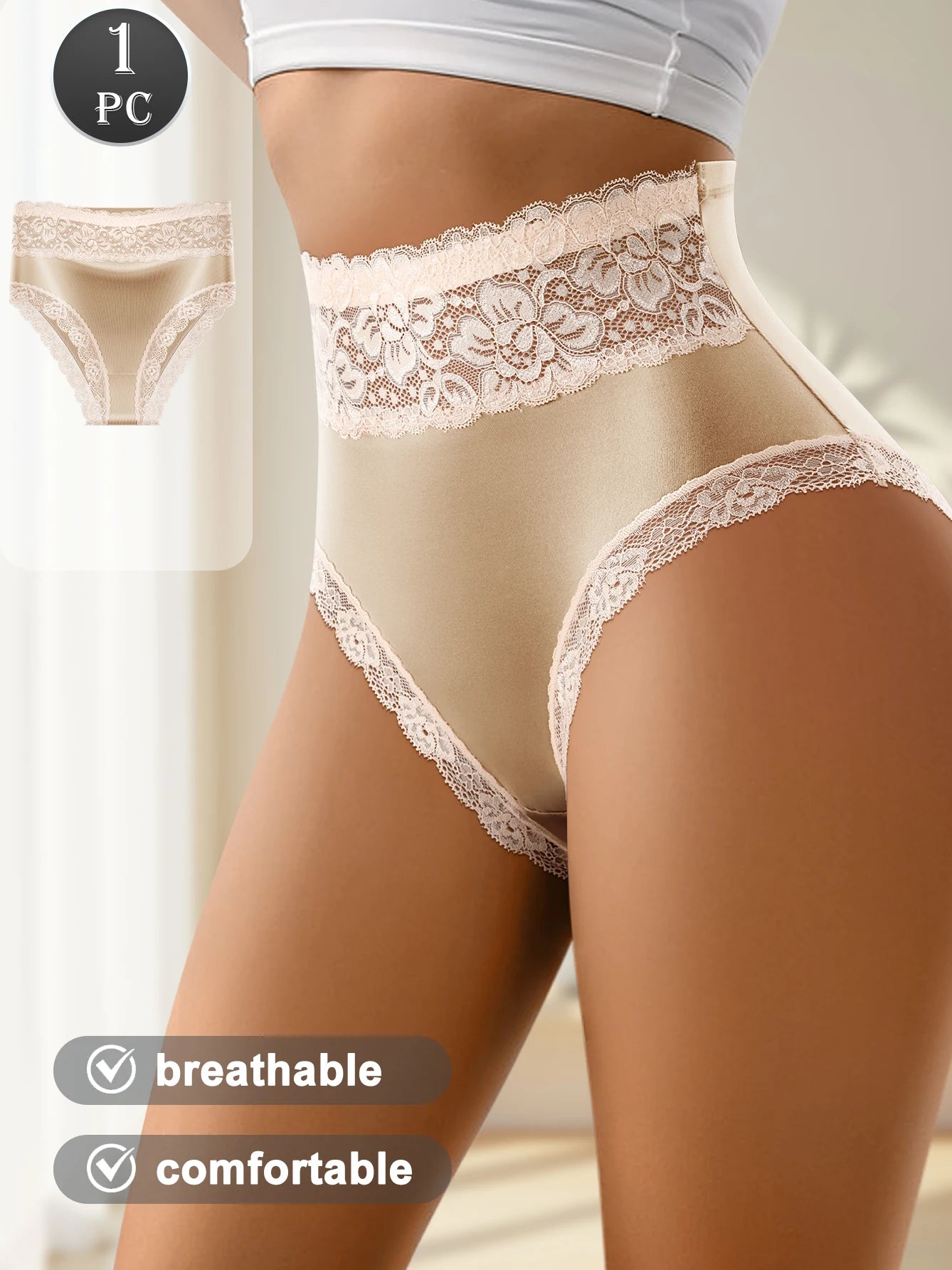 Elegant Lace Women’s Underwear - Mid-Waist Design, Soft & Breathable, Comfortable & Feminine Fit, Perfect for Date Nights