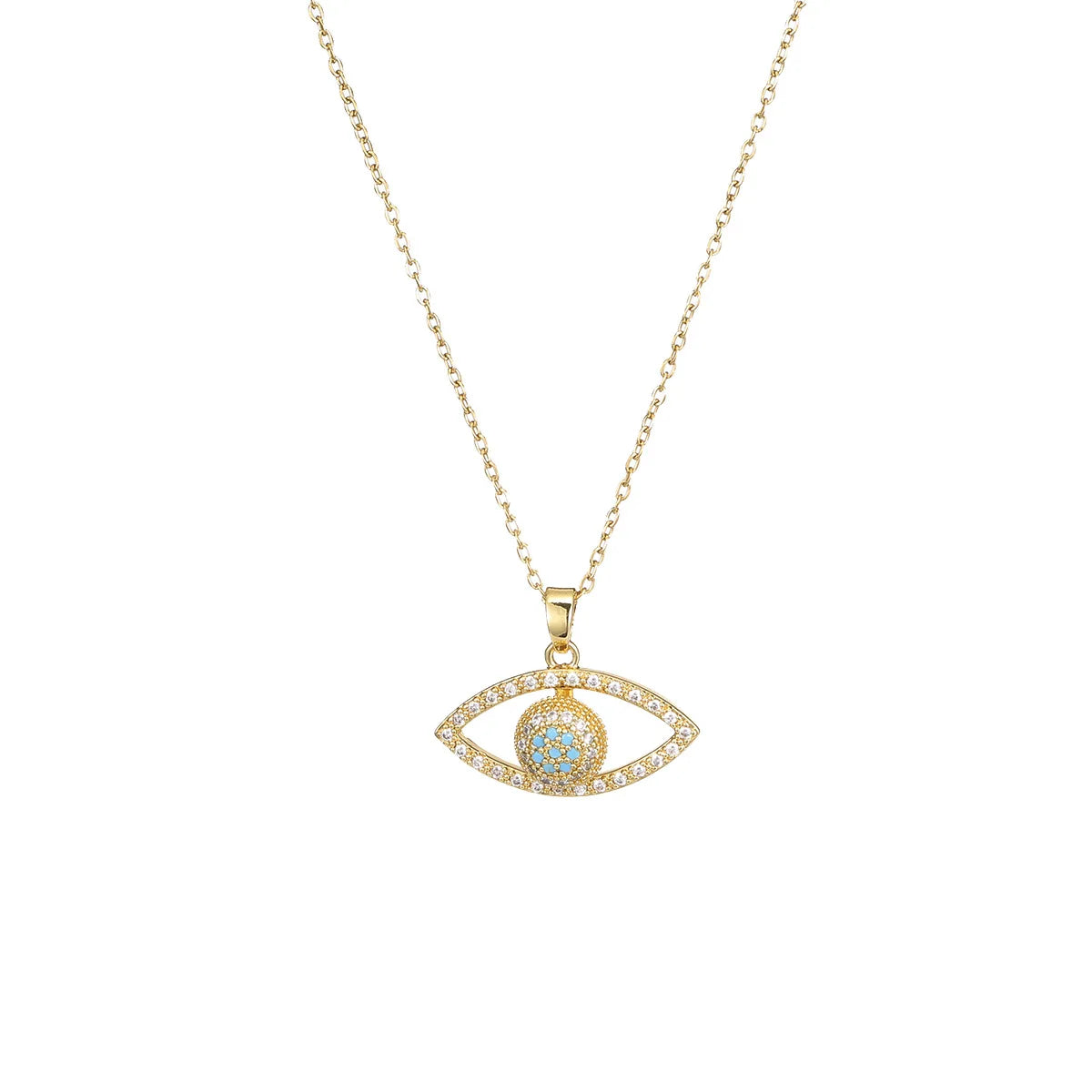 Evil Eye Necklace for Women, Turkish Nazar Pendant with Zircon, Stainless Steel Lucky Protection Necklaces Fashion Jewelry Gift