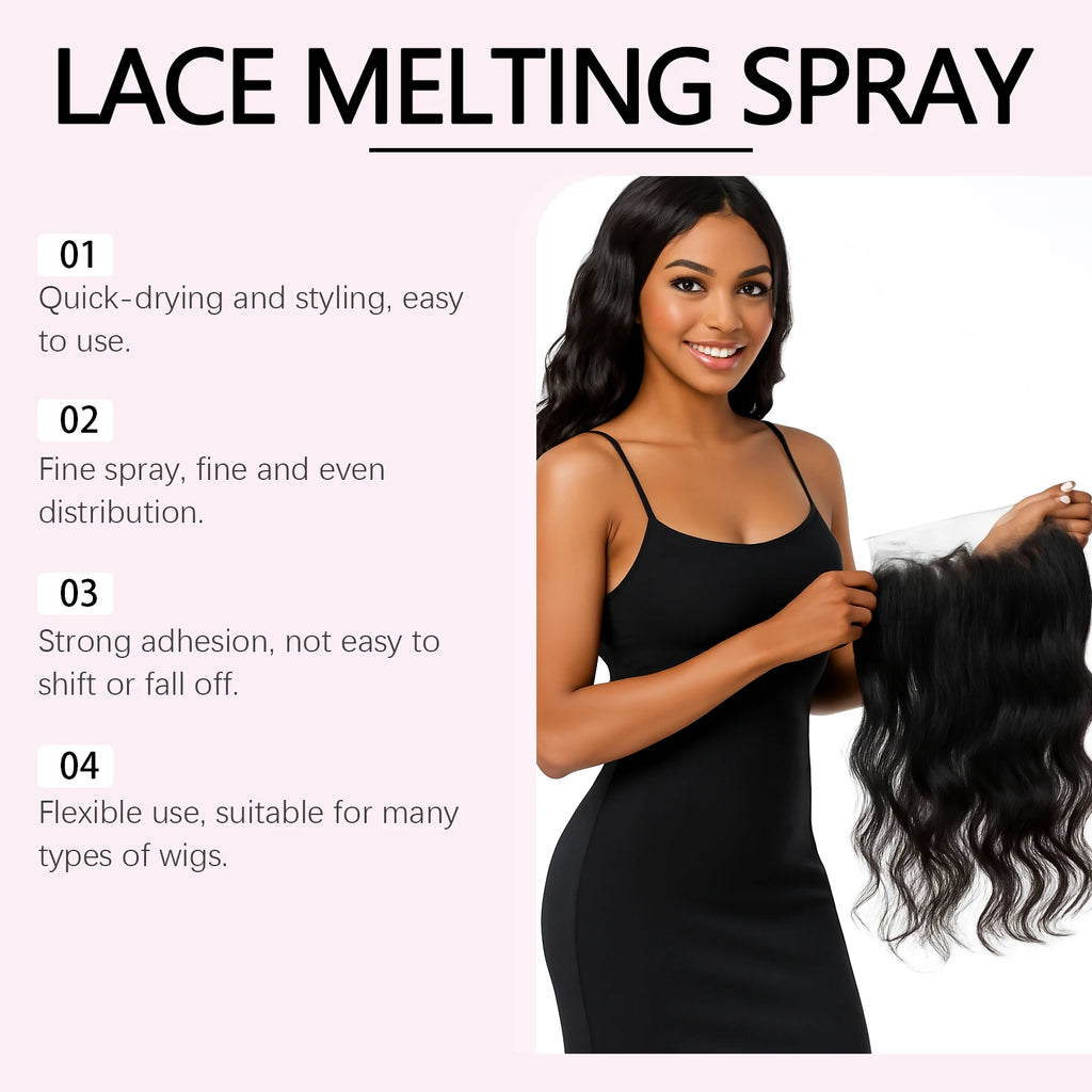 Wig Adhesive Spray Water-Resistant Easy To Use For Lace Front Wig Gentle Formula Easy Removal Strong Invisible Lace Glue Spray