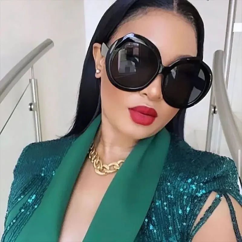 Oversized Round Sunglasses Women Men Luxury Brand Big Frame Sun Glasses Goggles Large Shades Unisex Riding Eyeglasses