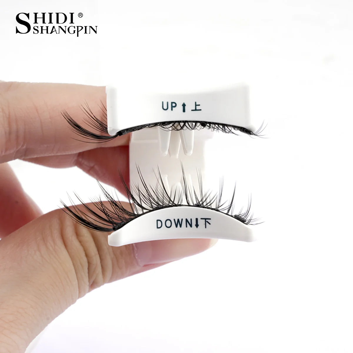 1 Pair Magnetic Lashes For Eye With Winged Ends Soft Reusable Magnetic Eyelashes Natural Look 3D False Lashes Makeup With Tool