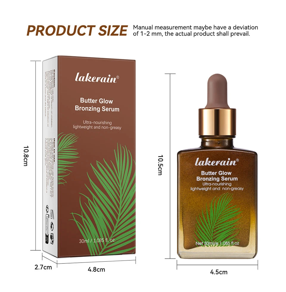 Butter Glow Bronzing Serum Innovative Nourishing Skincare Bronzing Drops for Radiant Natural Sunkissed Complexion Sunkissed Glow