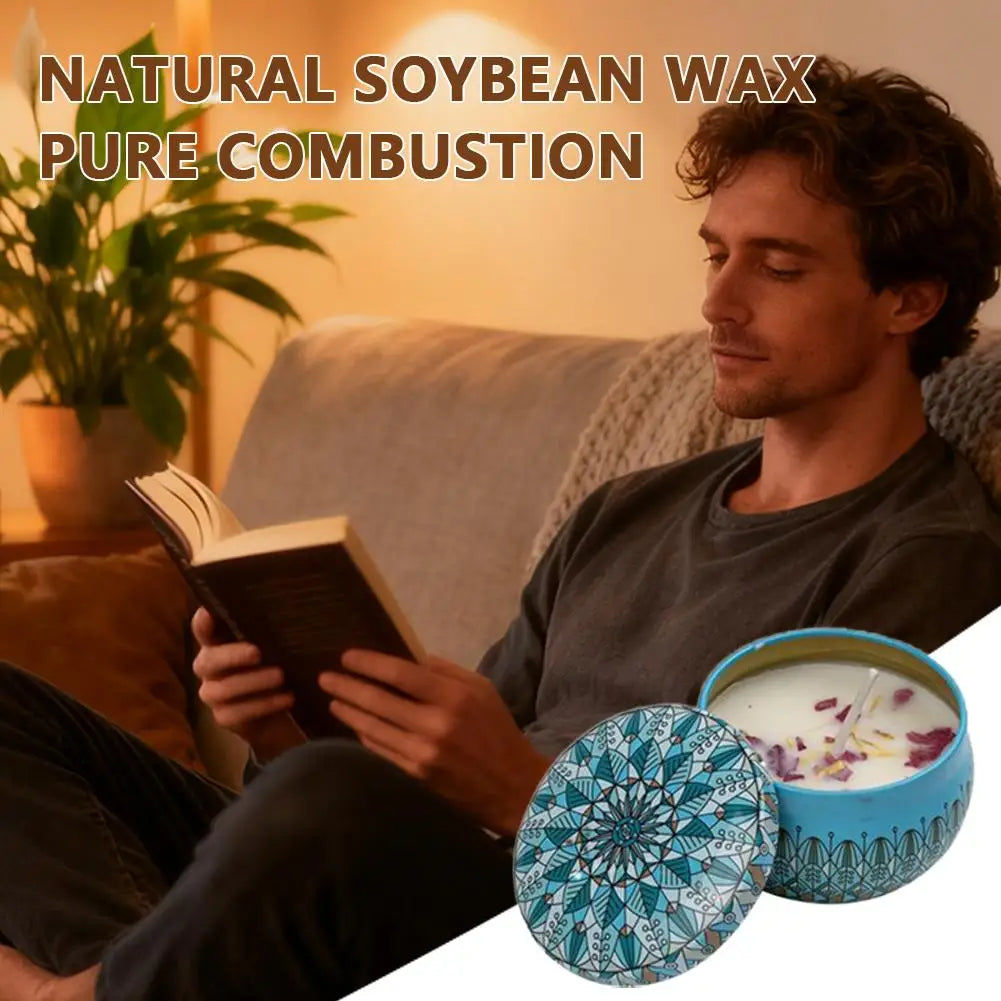 Scented Candles for Home Soy Wax Aromatherapy with Lavender Rose Jasmine etc. Plant Essential Oils & Dried Flowers Gifts