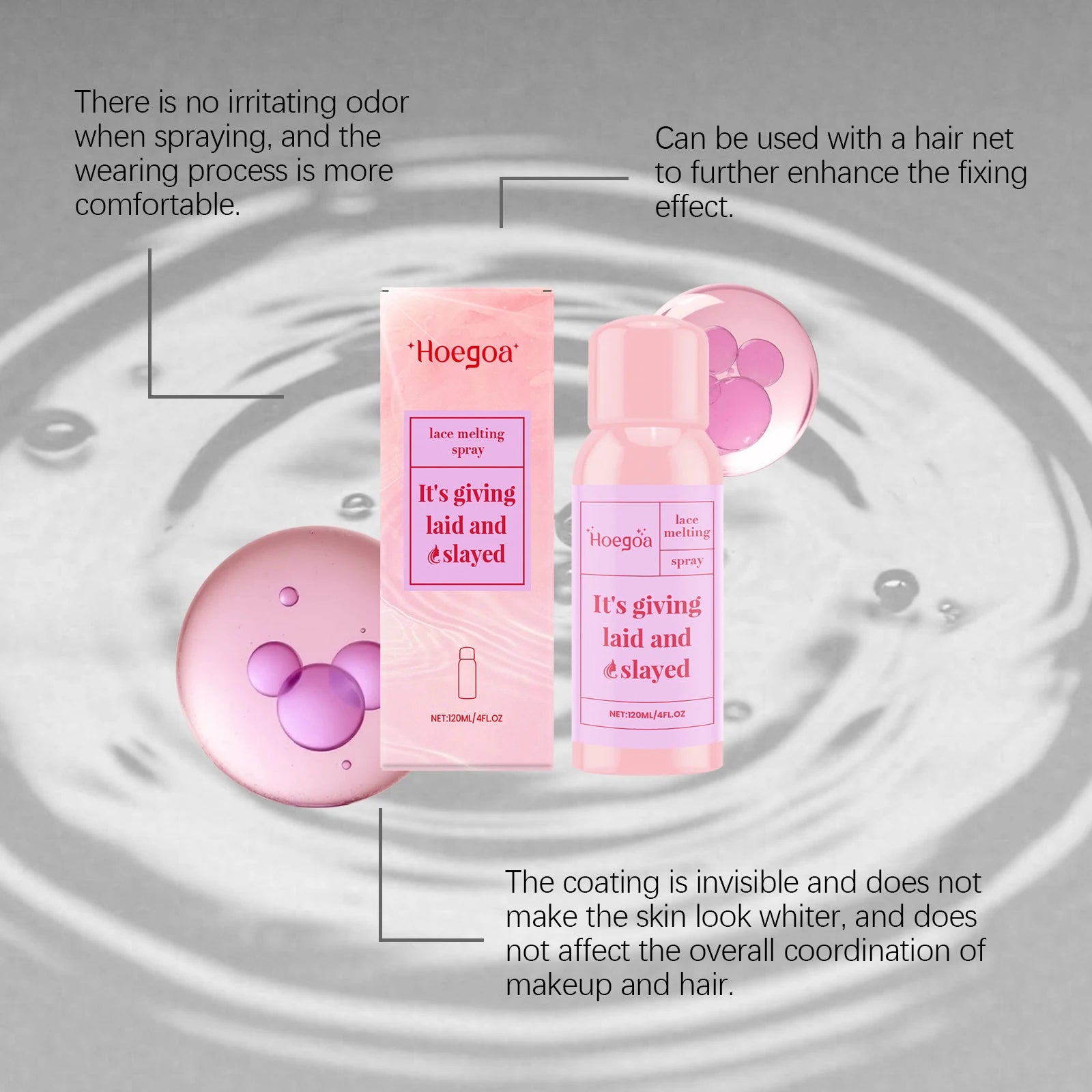Wig Adhesive Spray Water-Resistant Easy To Use For Lace Front Wig Gentle Formula Easy Removal Strong Invisible Lace Glue Spray