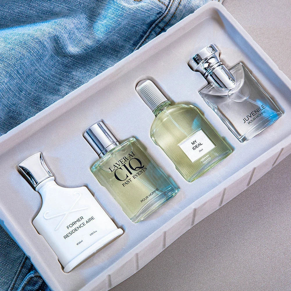 Men Perfume Gift Box 100ml Four Piece Set Lasting Fragrance Body Spray Plant Floral Scent Pheromone Cologne Perfumes Men's Gifts