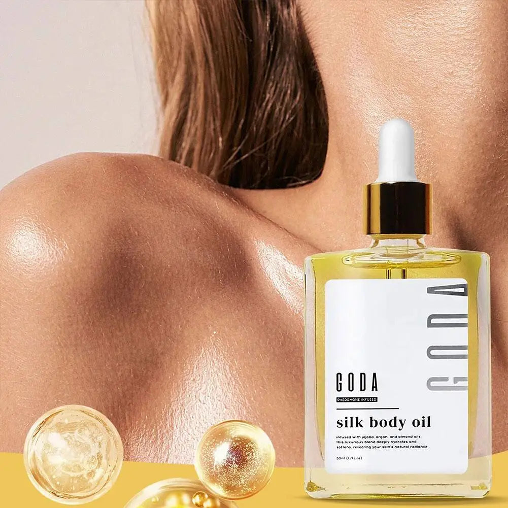 GODA Silk Body Oil Pheromone Fragrance Essential Oil Crafted For Mature Skin Promotes Skin Renewal Reduce Blemish Body Skincare