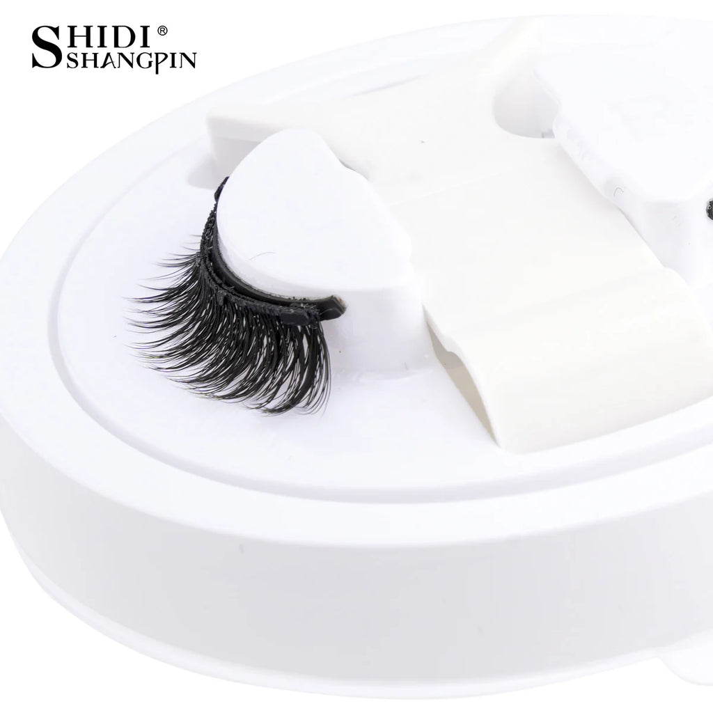 1 Pair Magnetic Lashes For Eye With Winged Ends Soft Reusable Magnetic Eyelashes Natural Look 3D False Lashes Makeup With Tool