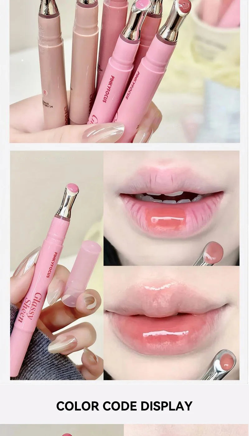 Pinkyfocus Lip Gloss Is Moisturizing, Natural, Easy to Apply, Has a Water-Gloss Finish, Does Not Stick to the Cup, Does Not Show Lip Lines, Is Non-Sticky, Enhances Lip Volume, Brightens the Complexion, High-End Versatile Kore