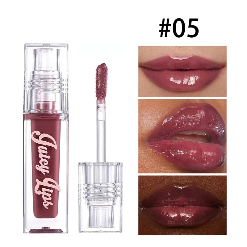 Clear Lip Gloss Makeup Hydrating Pearlescent Glitter Plumping Moisturizing Natural Pink Lip Glaze Reduce Lip Wrinkles Lips Care