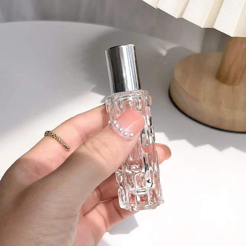 10ml Portable Thick Glass Roller Essential Oil Perfume Bottles Travel Refillable Rollerball Vial Travel Roll On Bottles Vials