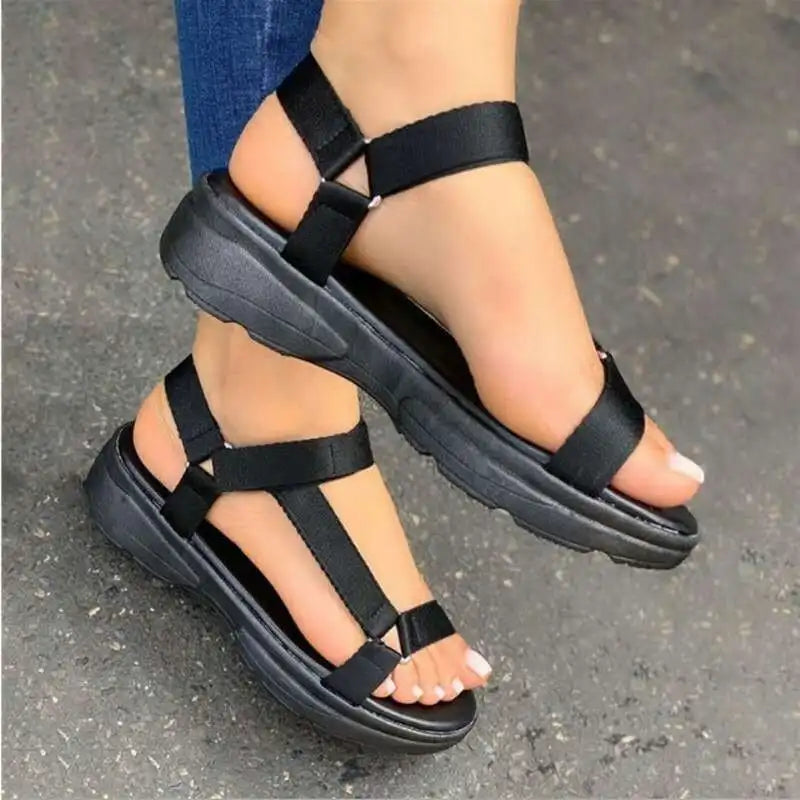 Beach Shoes Woman 2024 Summer Sandals Woman Non-Slip Casual Multi Color Shoes Fashion Solid Open Toe Sandals Daily Comfortable