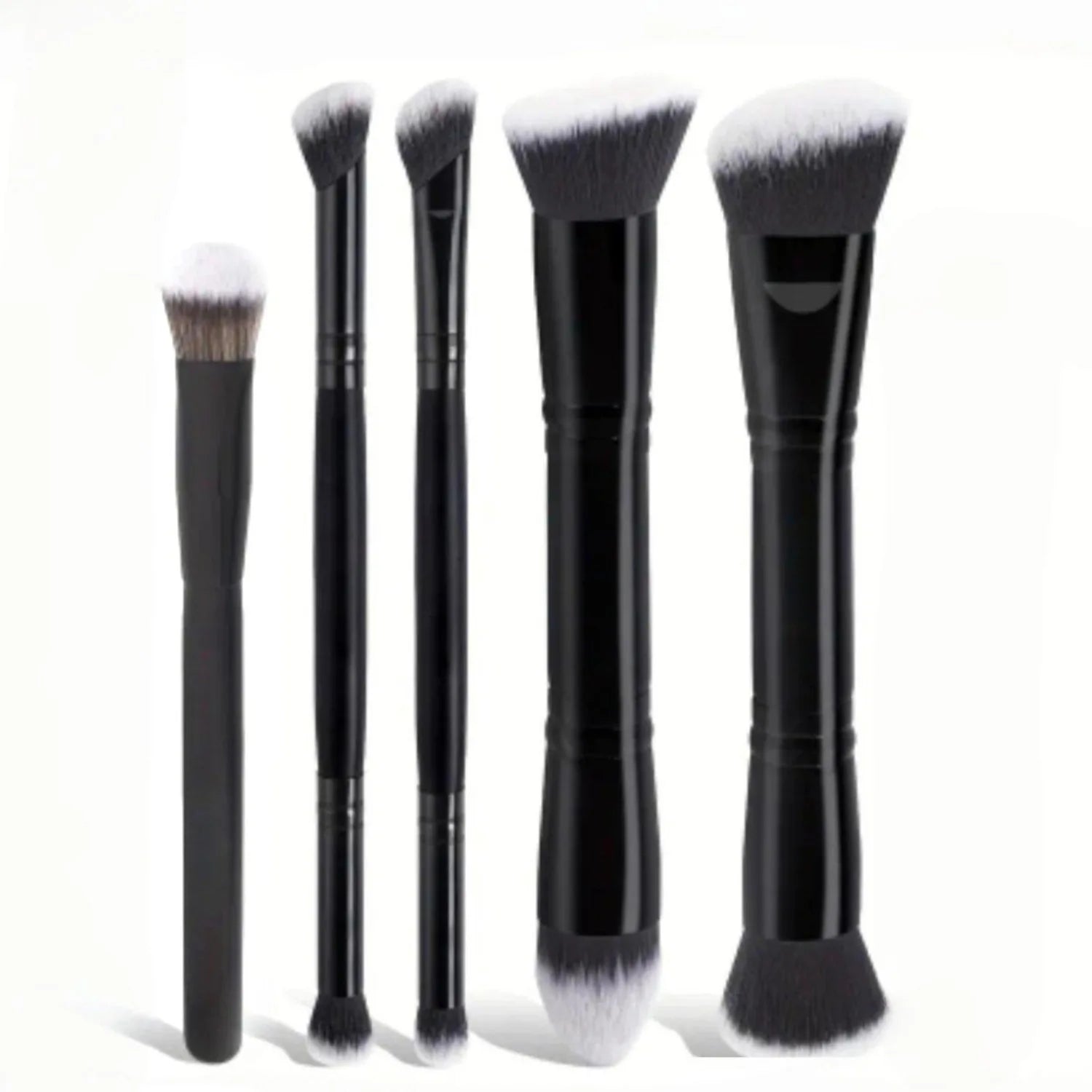 Makeup Brush Set 5pcs Makeup Brushes Double Sided Foundation Triangle Contour Blush Highlight Blending Eyebrow Brush Eyeshadow B