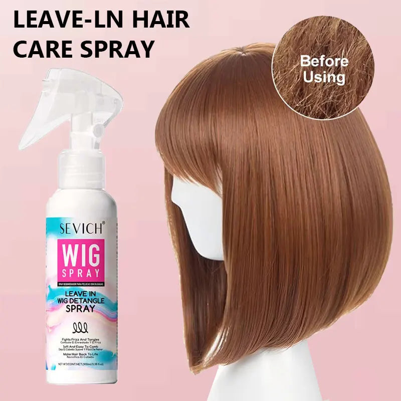 Leave-In Hair Conditioner Spray for Wig Collagen Keratin Hair Cream Smoothing Shiny Anti-Frizz Wig Detangler Spray Hair Care