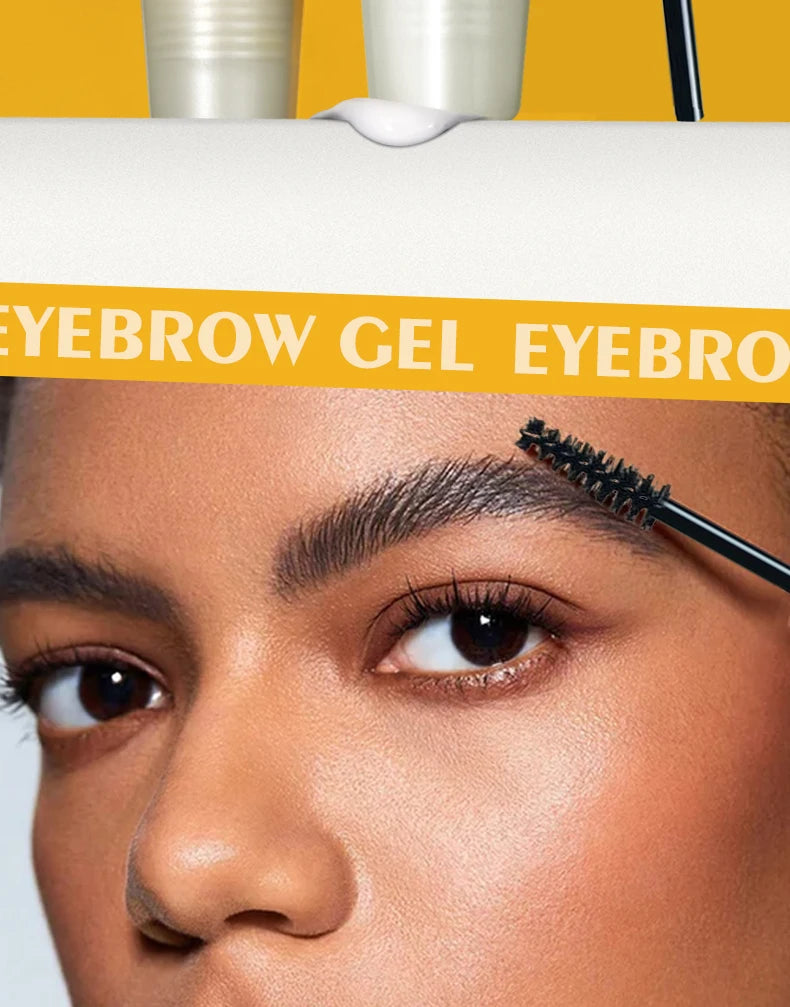 3D Eyebrow Gel with Brush Waterproof Quick-drying White Gel Eyebrow Cream Long-Lasting Natural Eyebrows Styling