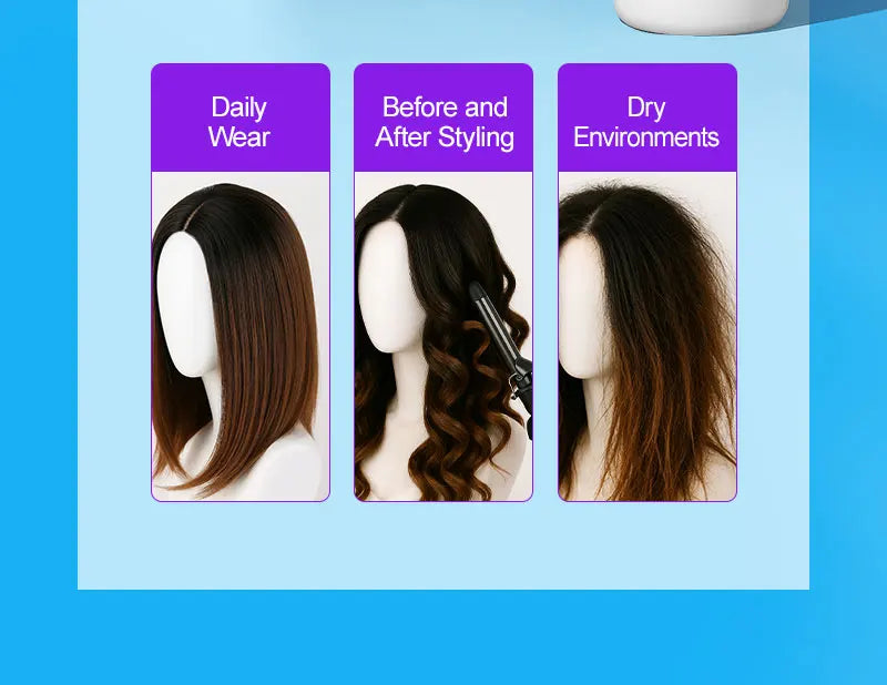 PURC Wig Leave-In Hair Conditioner Spray Moisturizing Keratin Smoothing Repair Frizz Damaged Hair Care 100ml/3.38 fl.oz