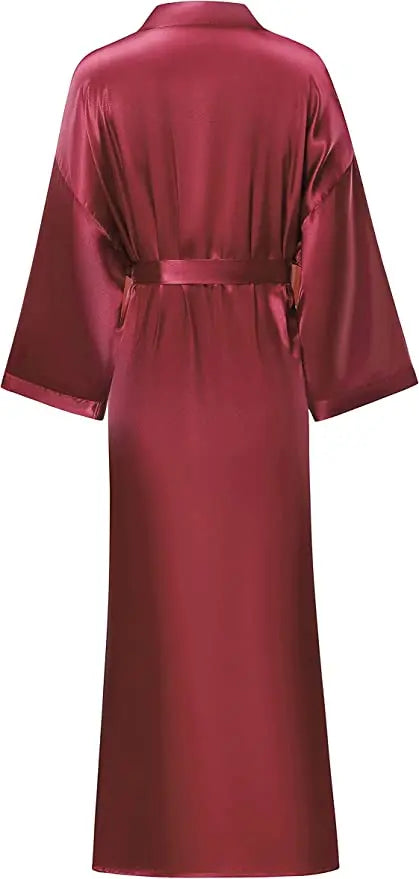 Bathrobe Women Extra Long Sleepwear Robes Silky Robe Charming Night Robe Lengthened Casual Sleepwear Robes Homewear Kimono Robe