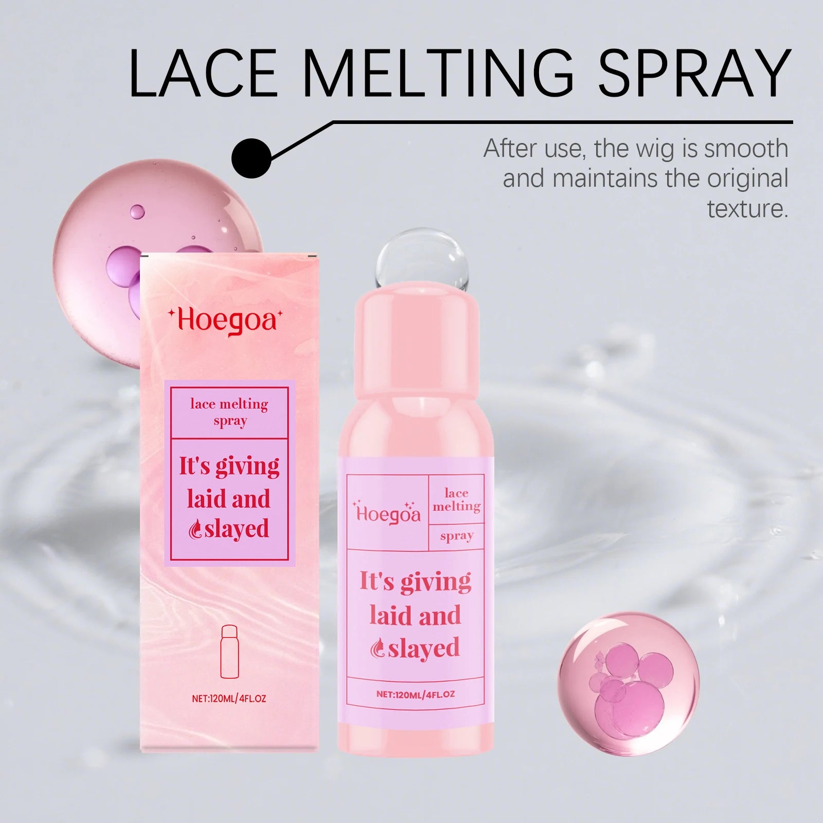 Wig Adhesive Spray Water-Resistant Easy To Use For Lace Front Wig Gentle Formula Easy Removal Strong Invisible Lace Glue Spray