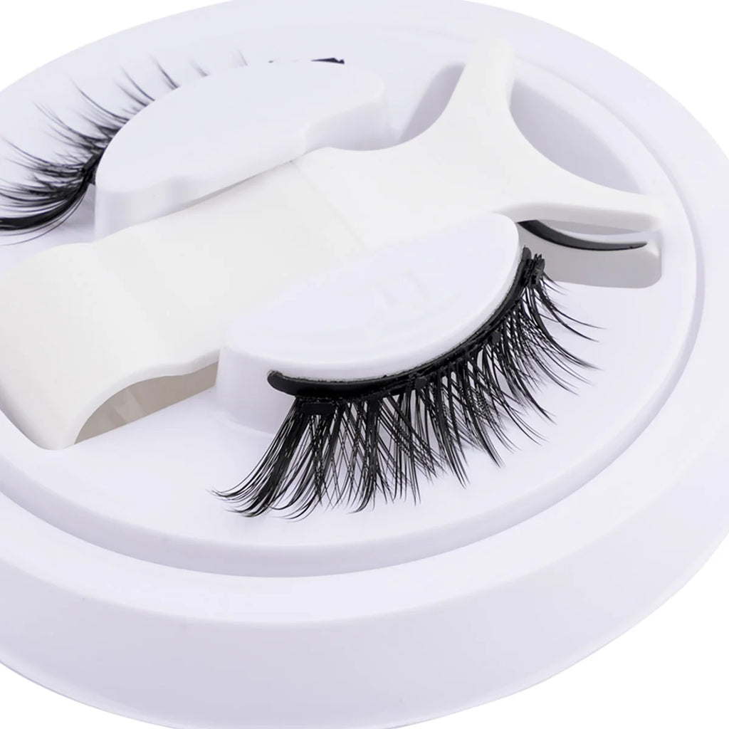 1 Pair Magnetic Lashes For Eye With Winged Ends Soft Reusable Magnetic Eyelashes Natural Look 3D False Lashes Makeup With Tool