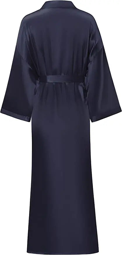 Bathrobe Women Extra Long Sleepwear Robes Silky Robe Charming Night Robe Lengthened Casual Sleepwear Robes Homewear Kimono Robe