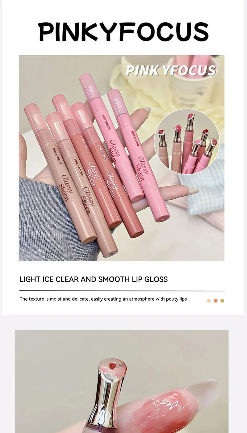 Pinkyfocus Lip Gloss Is Moisturizing, Natural, Easy to Apply, Has a Water-Gloss Finish, Does Not Stick to the Cup, Does Not Show Lip Lines, Is Non-Sticky, Enhances Lip Volume, Brightens the Complexion, High-End Versatile Kore