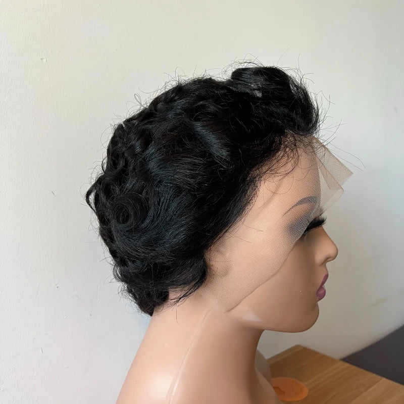 Premium Human Hair 13x4 Lace Frontal Wigs for Women 4inches Wavy Brazilian Remy Pre-Plucked Natural Hairline Ear To Ear Lace Wig