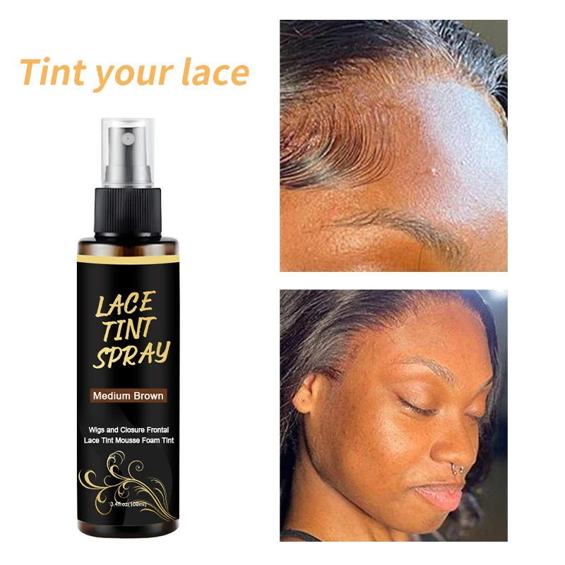 100ml Lace Melting Spray And Lace tint spray For Lace Wigs,Glueless,Natural Finishing Hold Dyed wig care spray for Women & Men