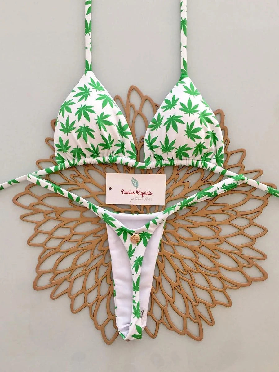 Micro Bikinis 2026 Women Swimsuits String Sexy Swimwear Brazilian Bikini Set Halter Biquini  Print Swimsuit Summer Beachwear