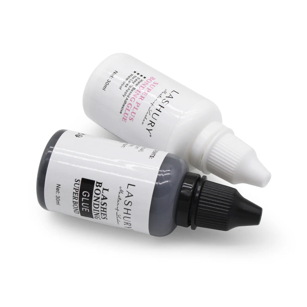 Lashury Black White Glue Remover Kit Anti Allergic Waterproof Hair Eyelashes Extension Bonding Glue Strong Powerful Long Lasting
