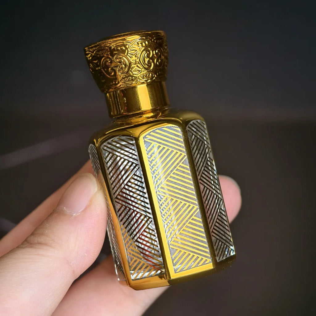 20ML Perfume Bottle Essential Oil Roll On Bottle Luxury Electroplated Glass Container Essential Oil Roll On Glass Bottle