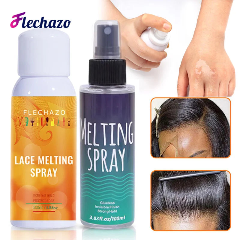 Lace Melting Spray 100Ml Dry Fast Lace Hold Wig Glue Spray For Lace Front Wigs Daily Use Quick Weave Wear Lace Melted Spray