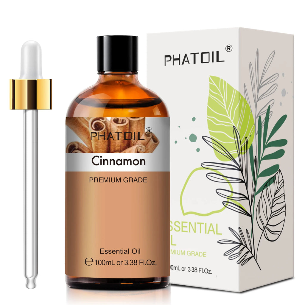PHATOIL Aromatherapy Essential Oil For Skin Care,Diffuser,Massage & Candle Making-100ml Lavender Cinnamon Eucalyptus Aroma Oils