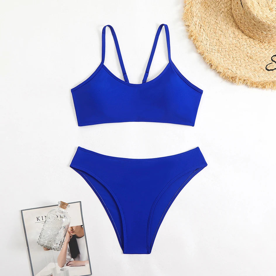 Sexy Woman Swimsuits 2026 Summer Swimwear Women's Bikinis for Female Two Pieces Beach Wear Solid Color Bikinis Set Bathing Suit
