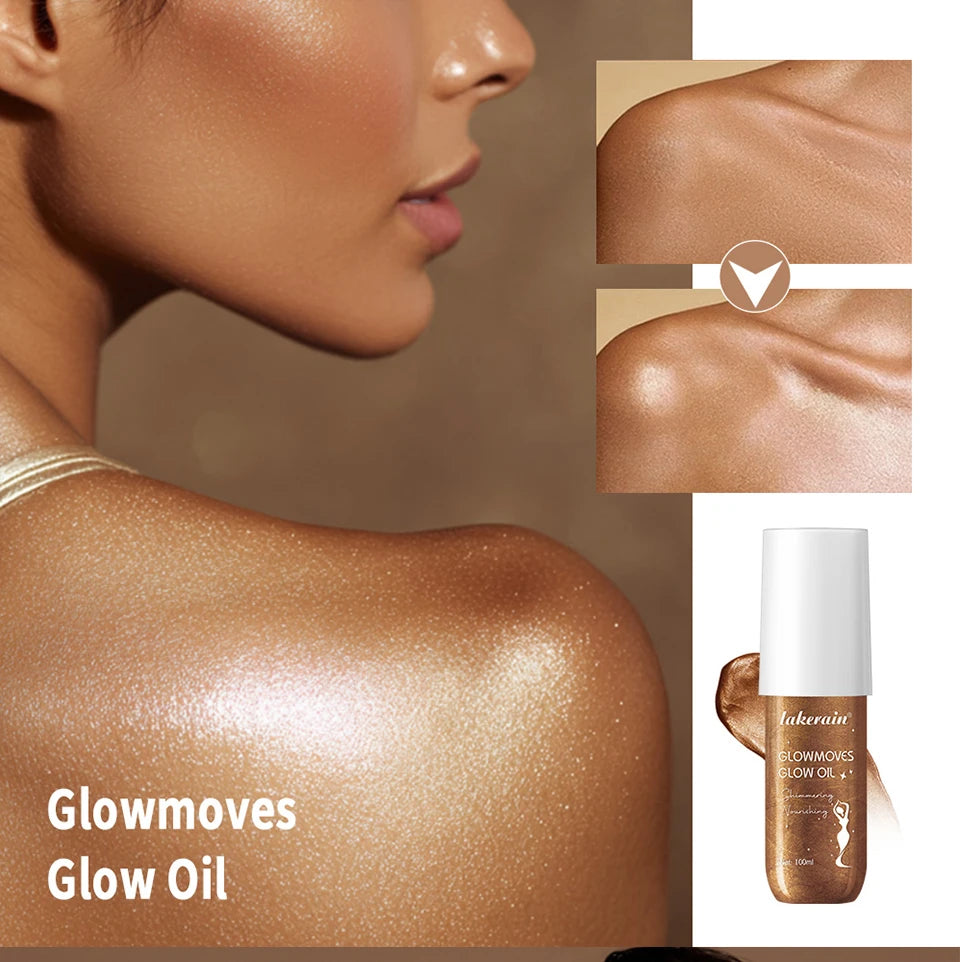 Body Care Glow Oil Glowmotions Glow Body Oil 100ml Hydrating Softening Brazilian Shimmer Bronze Non-Greasy Non-Sticky for Body C
