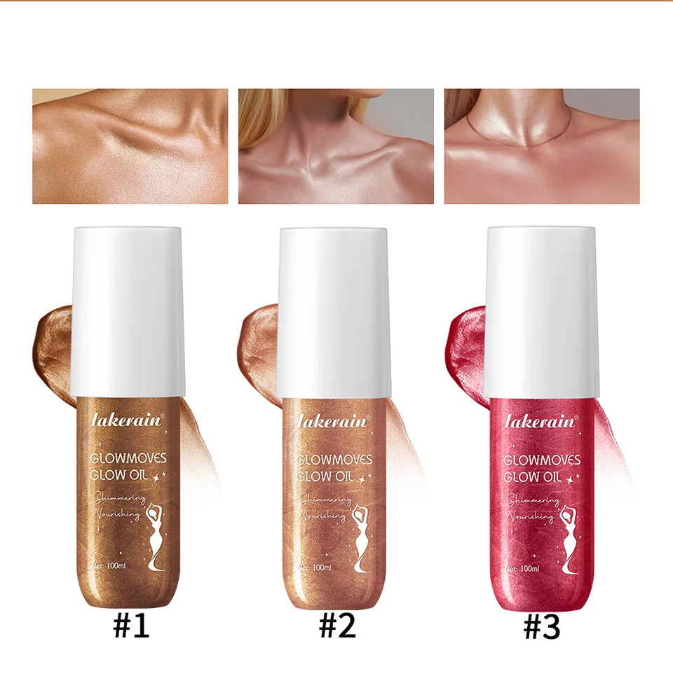 Glowmotions Glow Body Oil 100ml Hydrating Softening Brazilian Shimmer Bronze Non-Greasy Non-Sticky Formula for Beachside Party