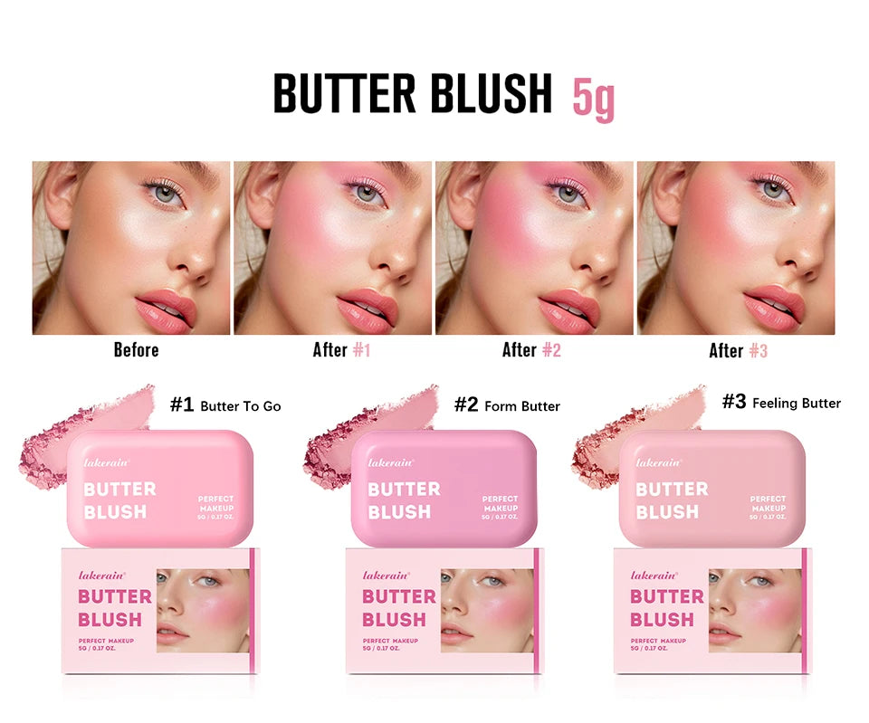 Makeup Powder Blush Waterproof And Sweat-proof High Pigment Long Lasting Pink Cream Blush Cosmetics Palette Powder Korean Makeup