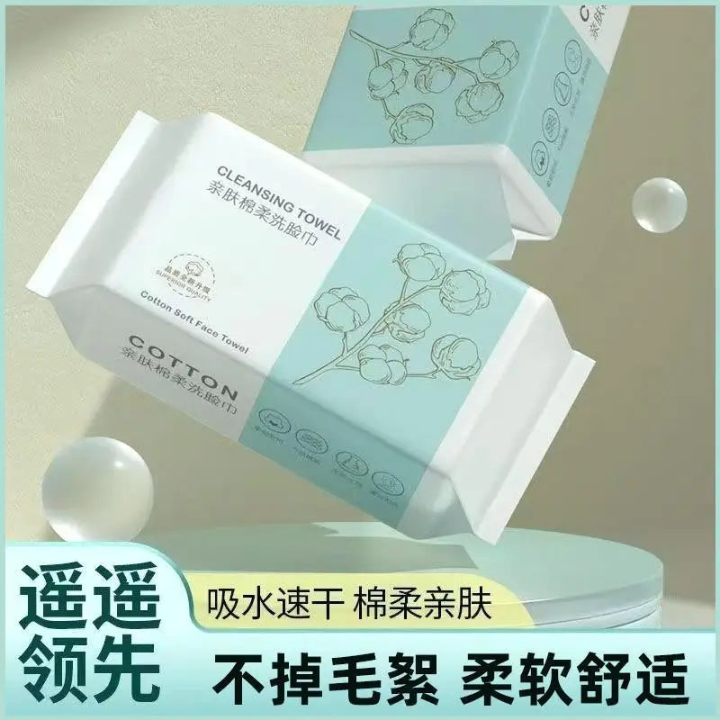 Disposable Cotton Facial Wipes Thickened Pull-Out Facial Cleansing Wipes Soft Cotton Wipes Baby & Household Face Wipes