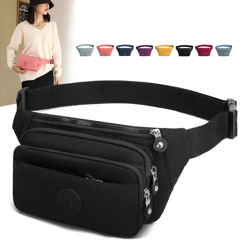 Waist Bags For Women 2024 New Nylon Leisure Solid Color Fanny Pack For Girls Crossbody Chest Bag Belt Waist Packs