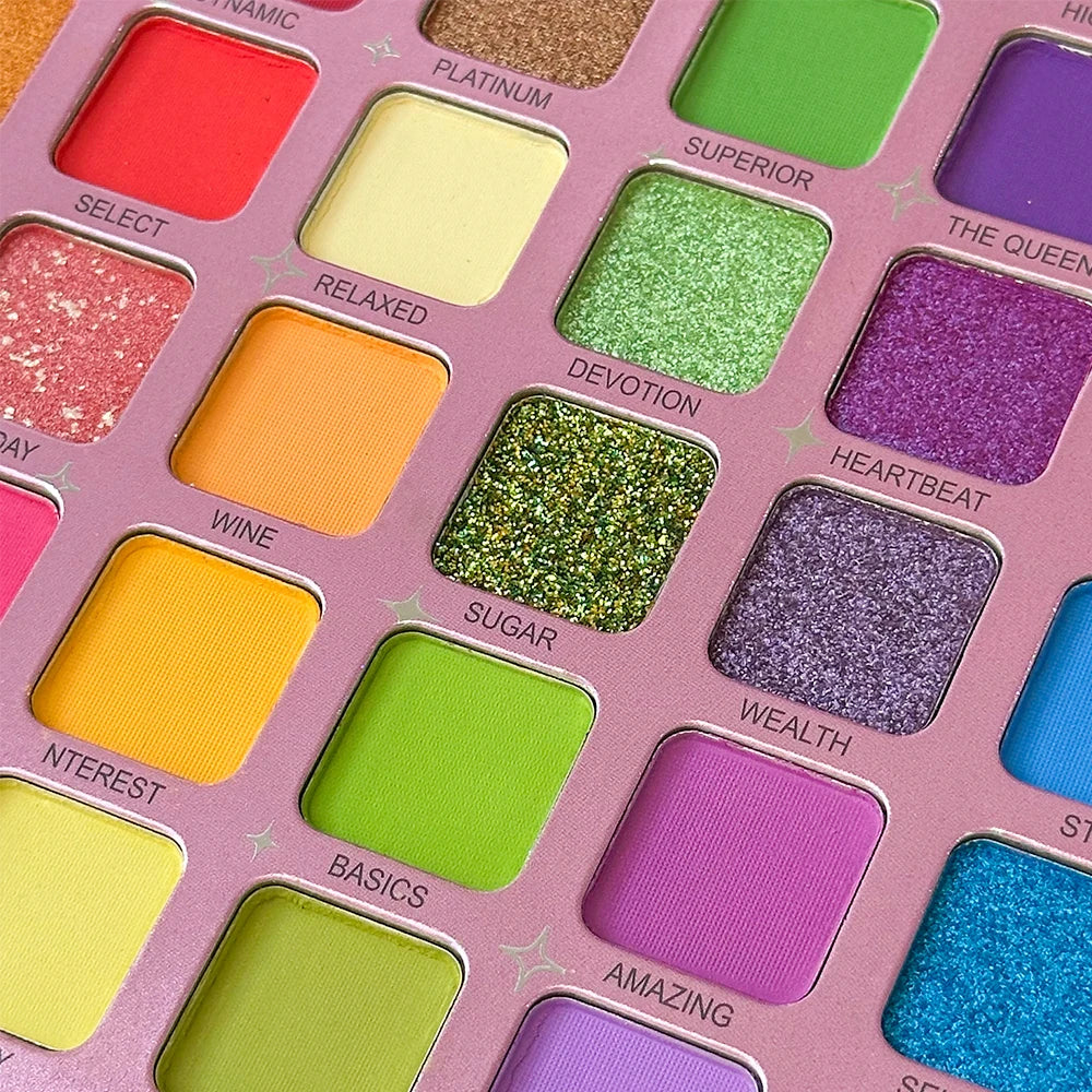 48 Color Eyeshadow Palette with Matte & Shimmer Shades, Includes Dual-Ended Blending Brushes, Long Lasting Pigmented Eye Makeup