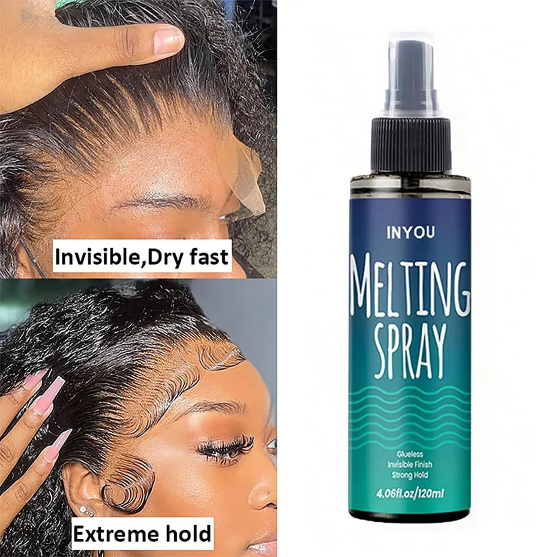 Lace Melting Spray, Lace Wig Melting Spray,Strong Natural Finishing Hold, Wig Melting Spray