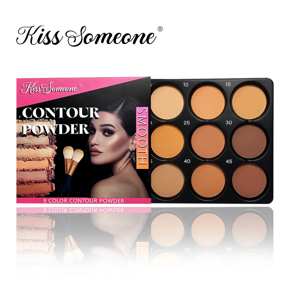 9 Color Powder Contour Palette, Matte Contouring Makeup Kit, Professional Facial Beauty Cosmetic Makeup