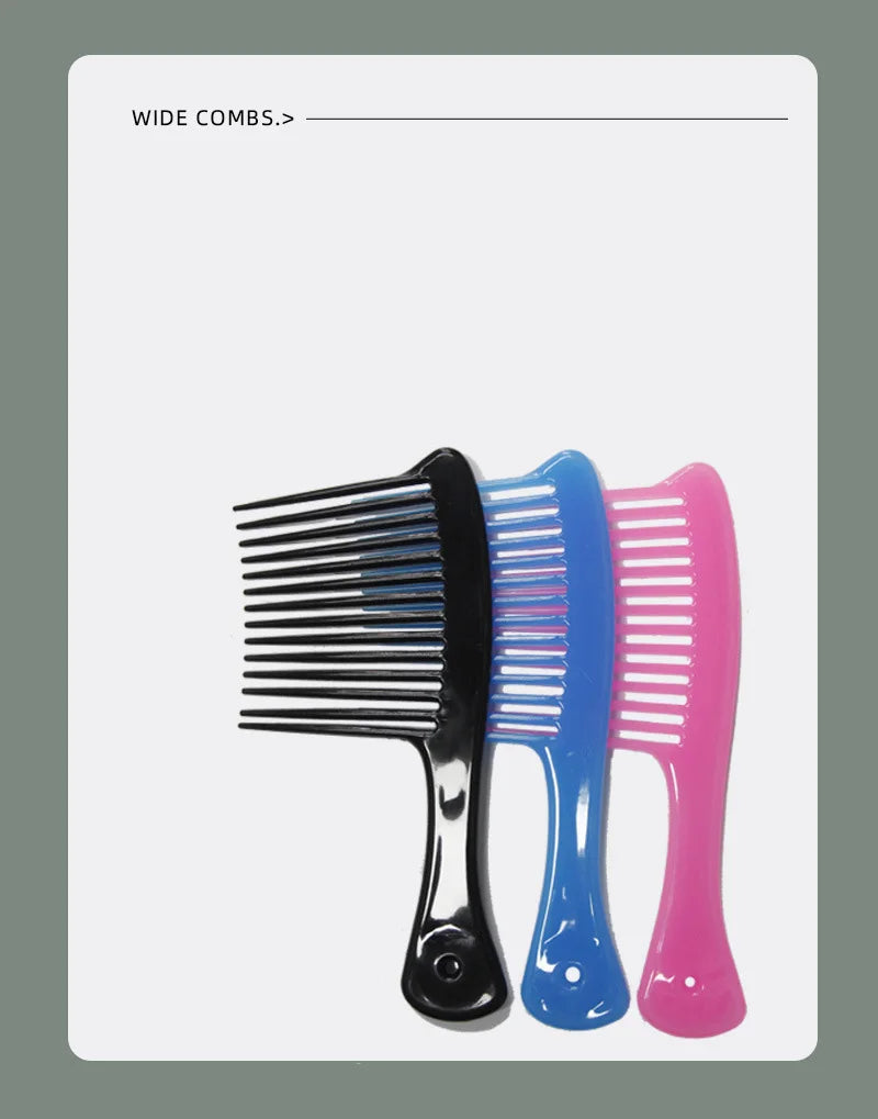 Wide Tooth Smooth Hairdressing Comb Big Size Wet Long Curly Hairbrush Salon Detangling Hair Styling Tools Coarse Wide Spikes