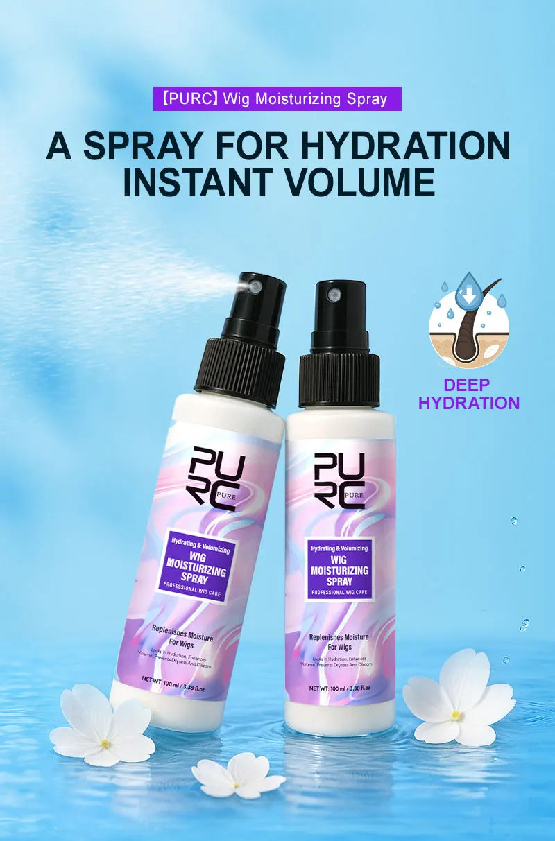 PURC Wig Leave-In Hair Conditioner Spray Moisturizing Keratin Smoothing Repair Frizz Damaged Hair Care 100ml/3.38 fl.oz