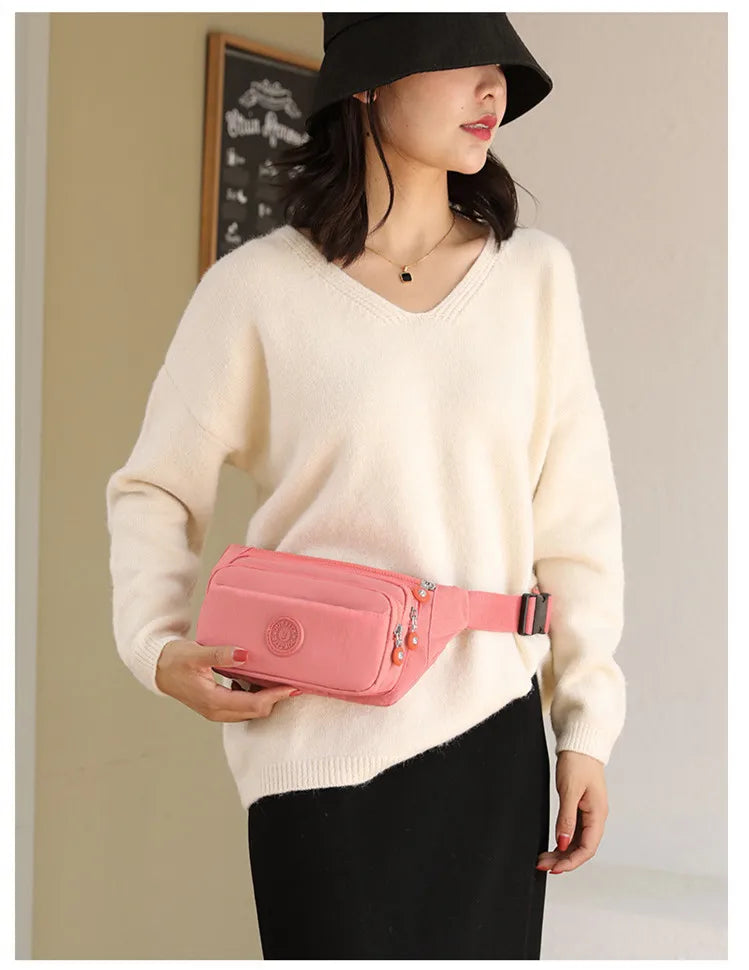 Waist Bags For Women 2024 New Nylon Leisure Solid Color Fanny Pack For Girls Crossbody Chest Bag Belt Waist Packs