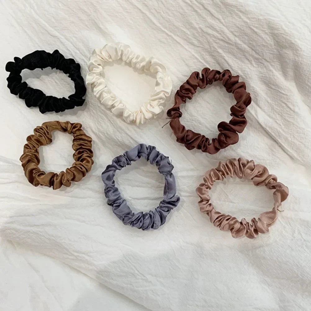6pcs Satin Hair Scrunchies for Women Softer Than Silk Scrunchies Solid Color Hair Rope Satin Hair Ties Hair Accessories