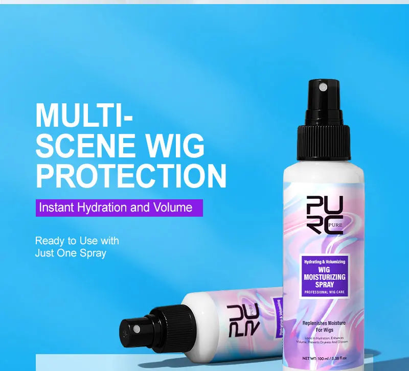 PURC Wig Leave-In Hair Conditioner Spray Moisturizing Keratin Smoothing Repair Frizz Damaged Hair Care 100ml/3.38 fl.oz