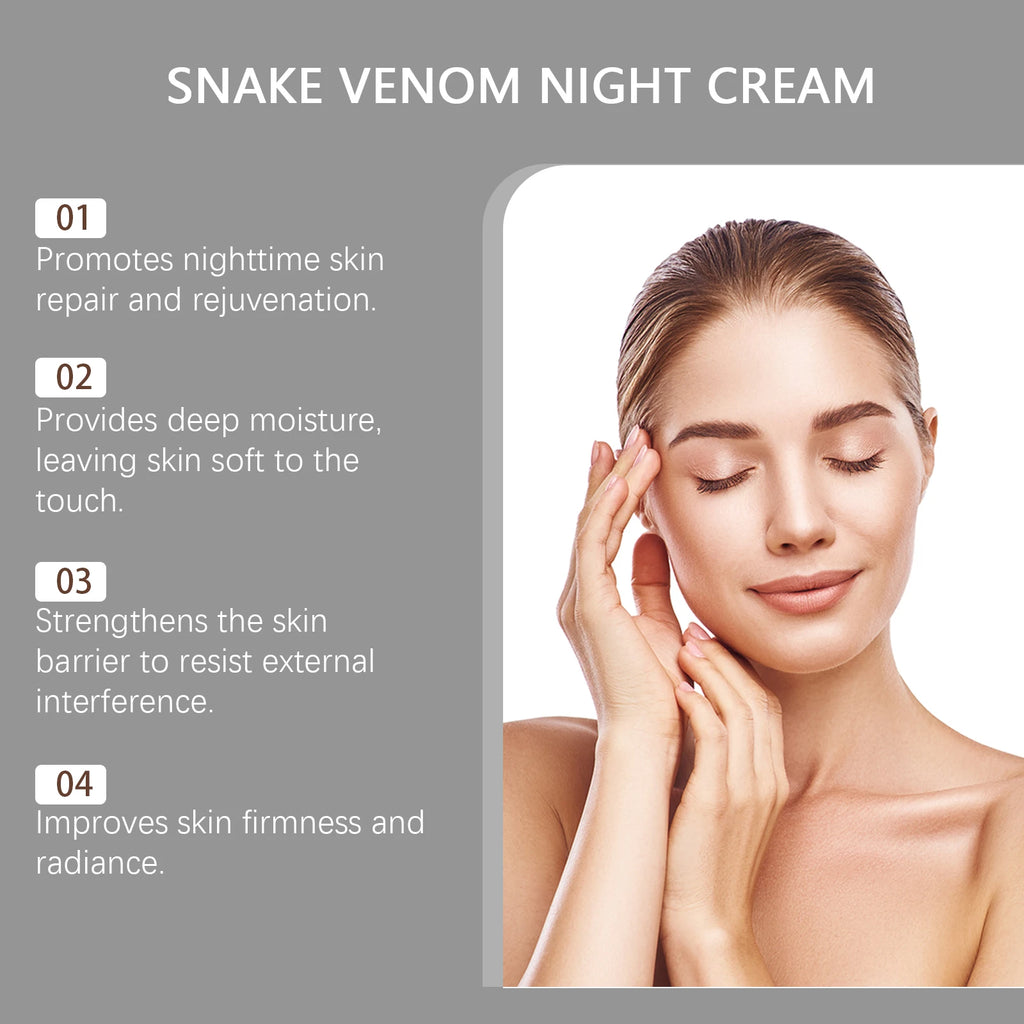 Snake Venom Night Cream: Daily Facial Care for Deep Nourishment, Refining Skin Texture, and Delivering a Smooth Complexion