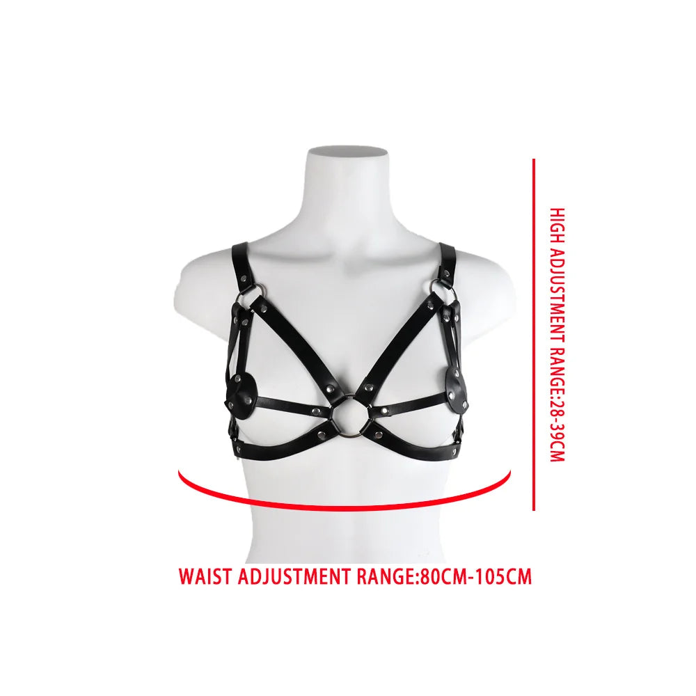 Sexy Lingerie Women Body Bondage Garter Belts Gothic Costumes Bdsm PU Leather Leg Harness Goth Erotic Fetish Rave Sword Garters
