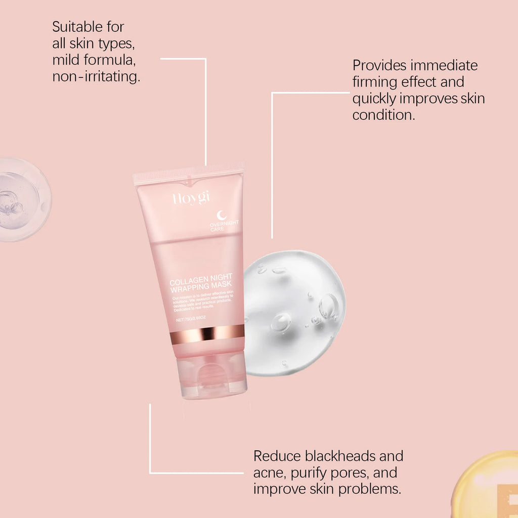 Deep Collagen Mask Peel Off Mask Anti Wrinkle Lifting Face Skin Care Masks Bio Pack Night Wrapping Woman Overnight Skin Hydrates