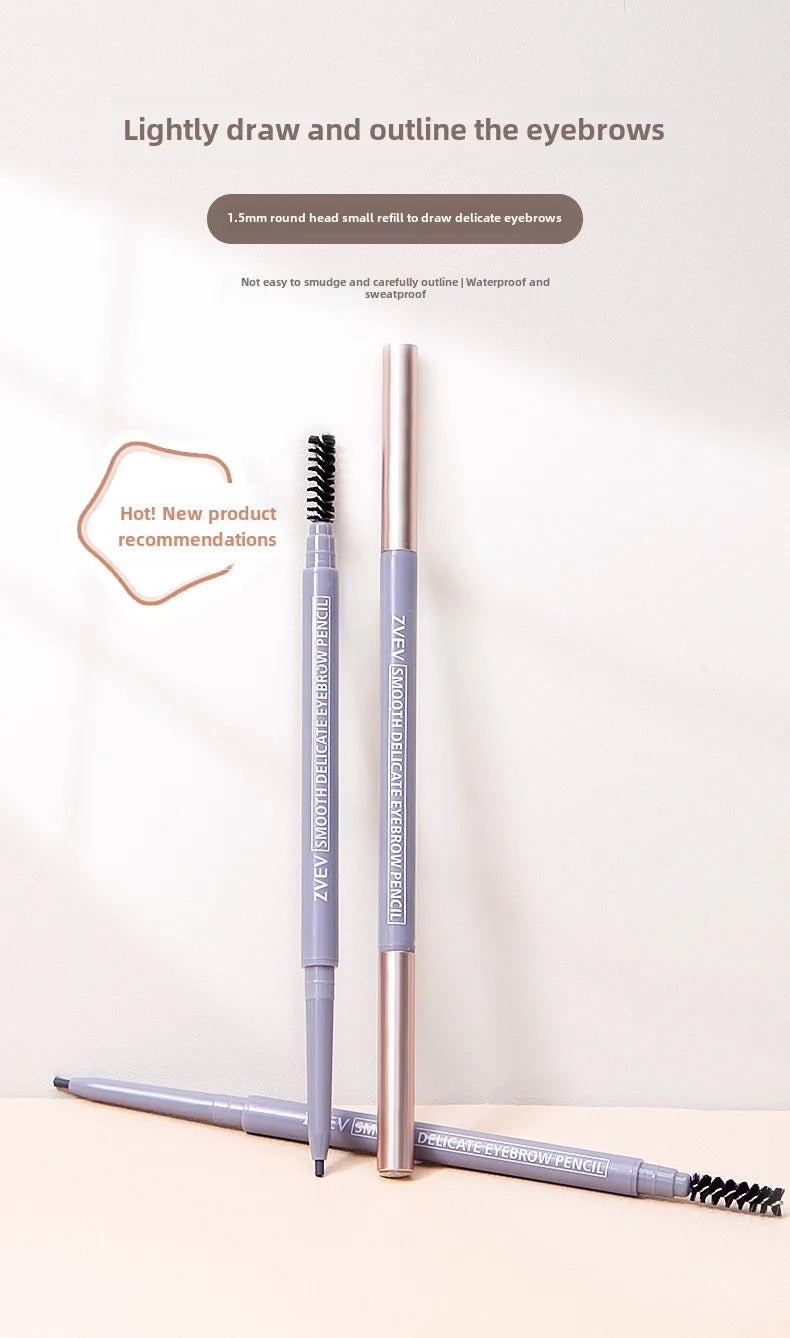 Double-headed eyebrow pencil, long-lasting and non-smudged fine-headed eyebrow pencil for students with exquisite eye makeup
