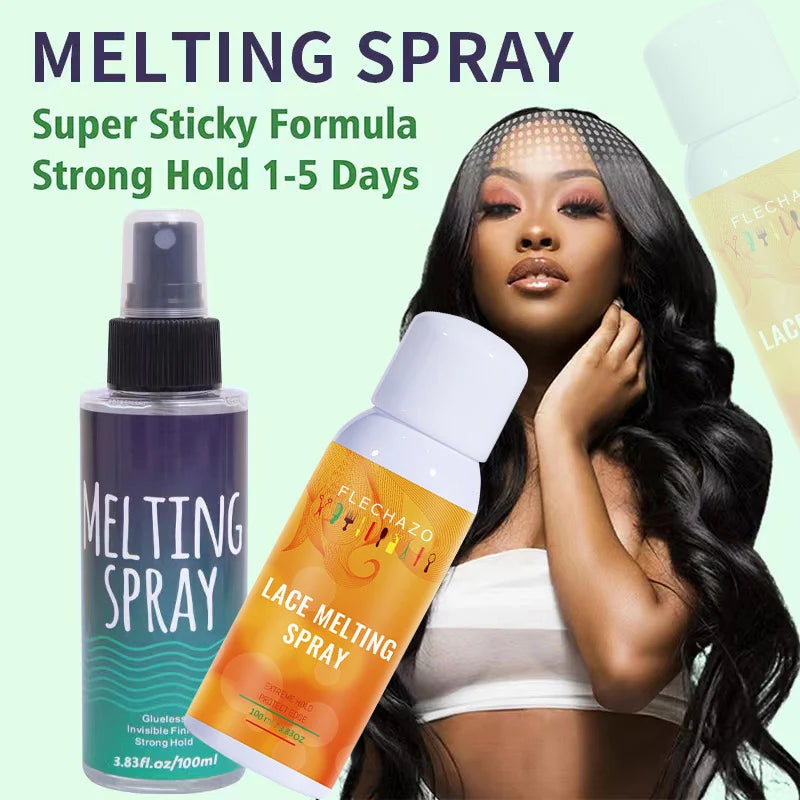 Lace Melting Spray 100Ml Dry Fast Lace Hold Wig Glue Spray For Lace Front Wigs Daily Use Quick Weave Wear Lace Melted Spray